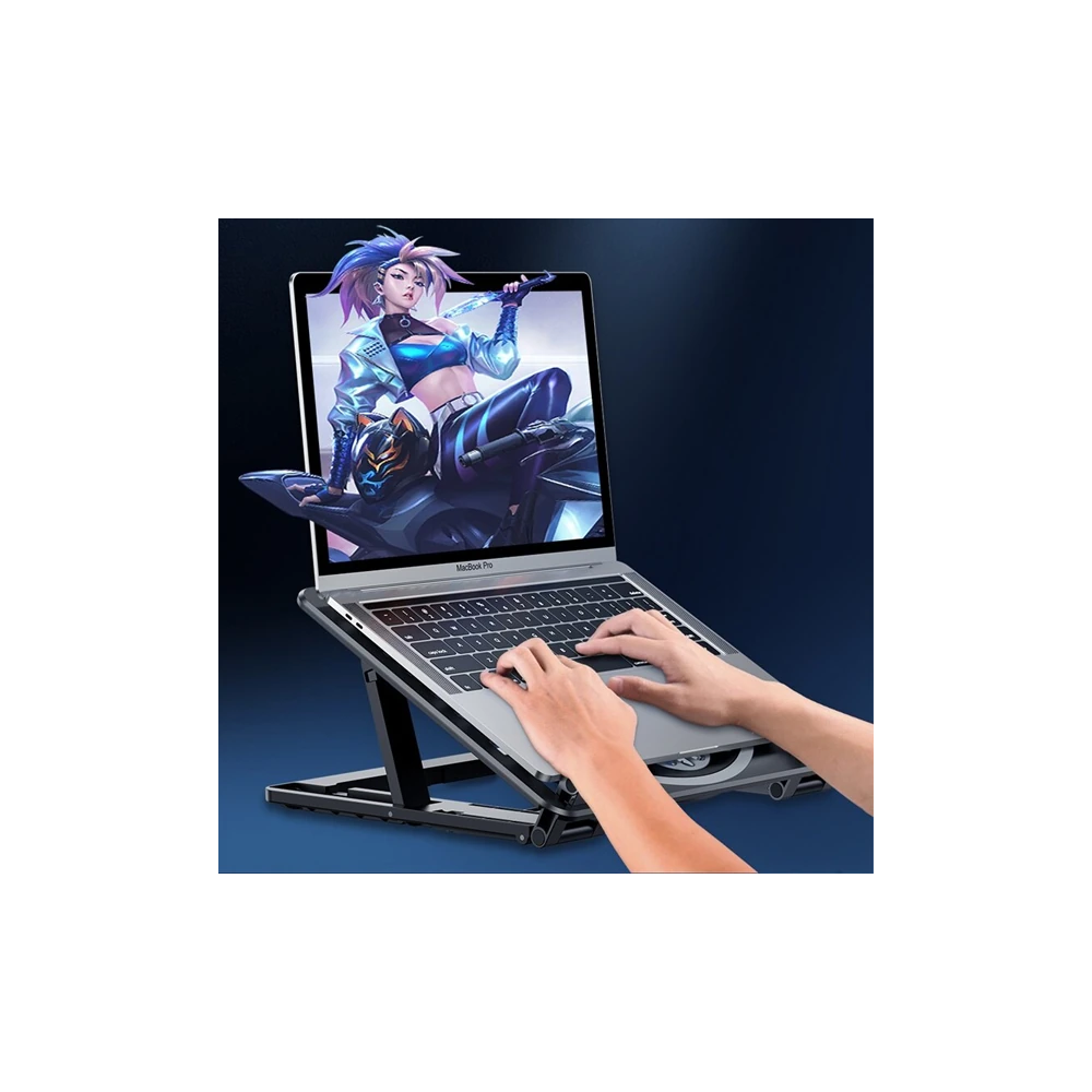 ALLY Ayarlanabilir Taban Çift Fanlı Tablet ve Laptop Soğutucu Stand