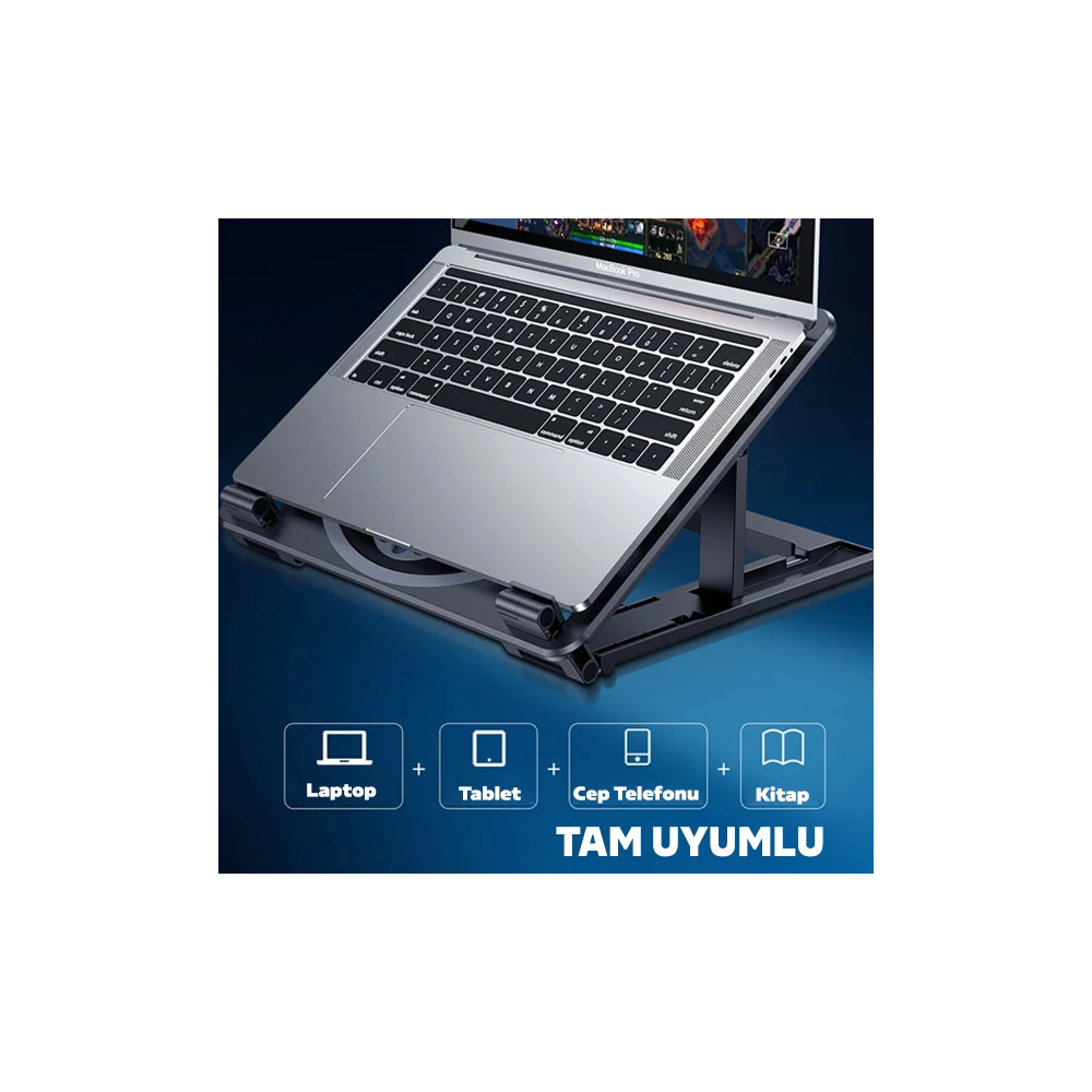 ALLY Ayarlanabilir Taban Çift Fanlı Tablet ve Laptop Soğutucu Stand