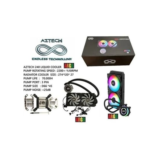 AZTECH LIQUID COOLING AZ240-1B (intel-Amd Destekli) ARGB LED 240MM SIV