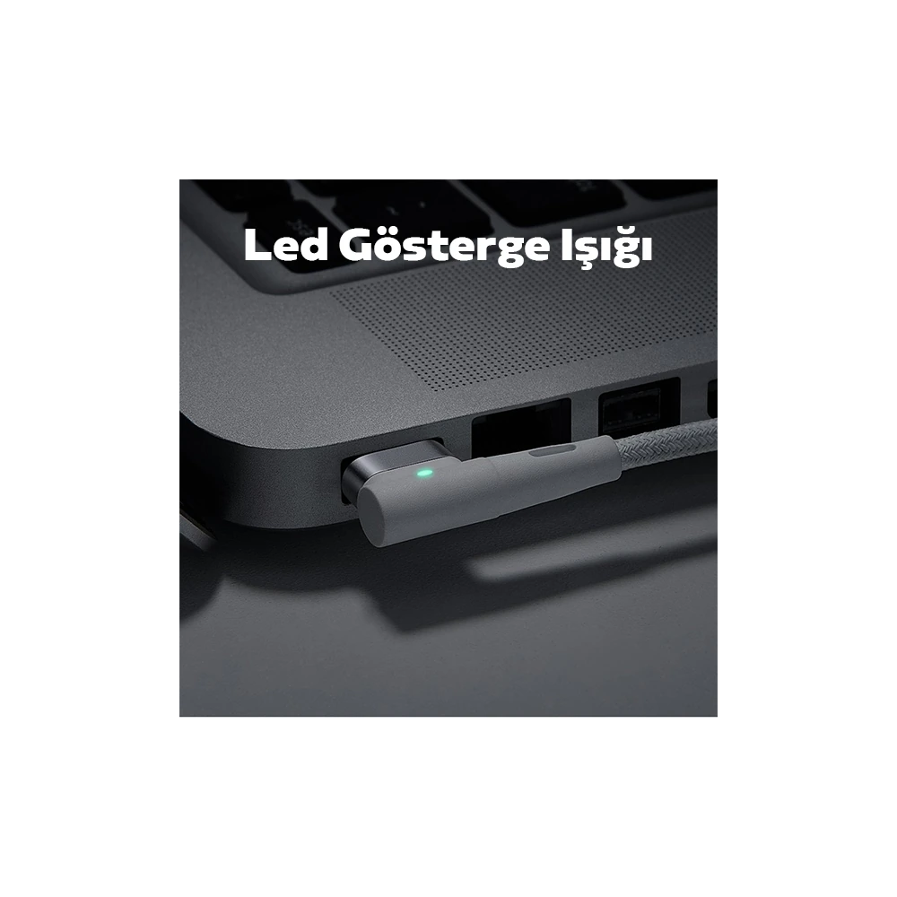 Baseus Zinc Manyetik L Uçlu 60W Macbook Hızlı Şarj Güç Kablosu 2m