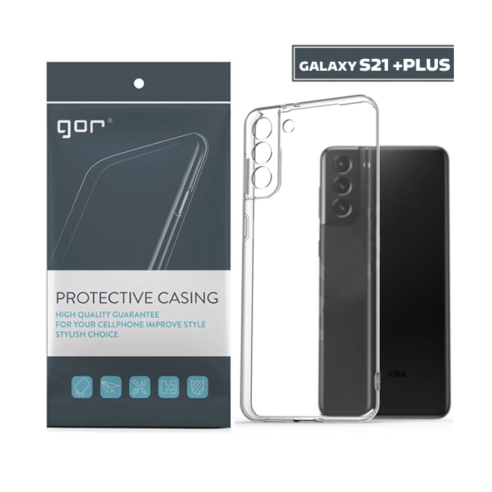 GOR Samsung Galaxy S21+ Plus Kılıf Kamera Korumalı Şeffaf Silikon Kılı