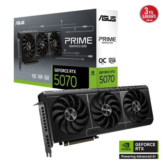 ASUS PRIME-RTX5070-O12G, 12Gb, 192Bit, GDDR7, 1xHDMI, 3xDP GAMING Ekra