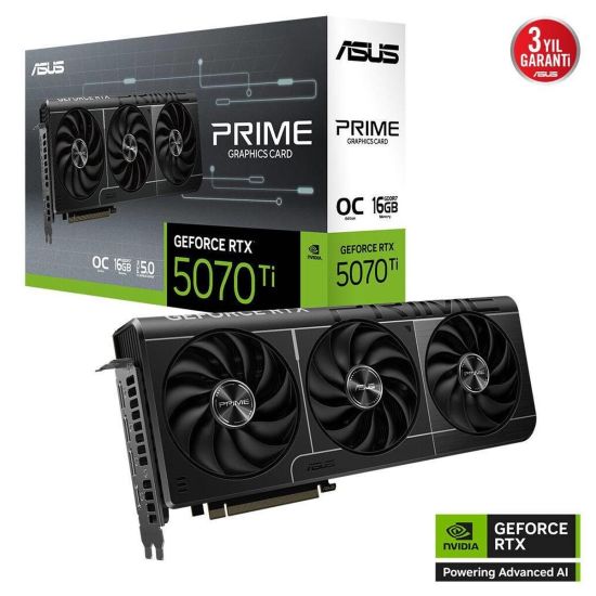ASUS PRIME-RTX5070TI-O16G, 16Gb, 256Bit, GDDR7, 1xHDMI, 3xDP GAMING Ek