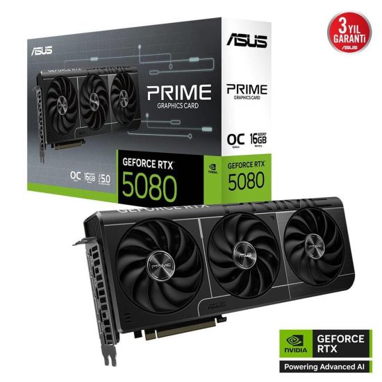 ASUS PRIME-RTX5080-O16G, 16Gb, 256Bit, GDDR7, 1xHDMI, 3xDP GAMING Ekra