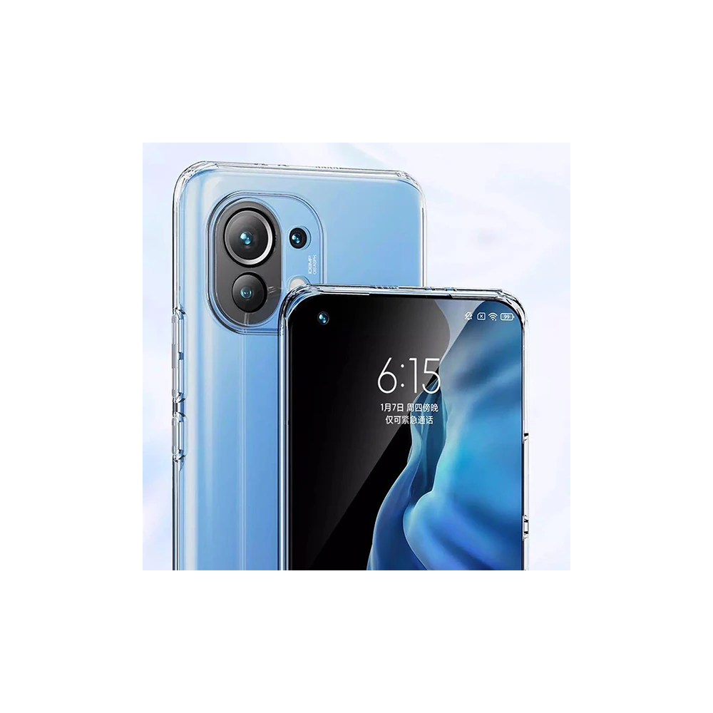GOR Xiaomi Mi 11 Kılıf Kamera Korumalı Şeffaf Silikon Kılıf
