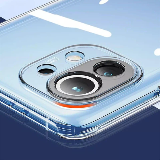 GOR Xiaomi Mi 11 Kılıf Kamera Korumalı Şeffaf Silikon Kılıf