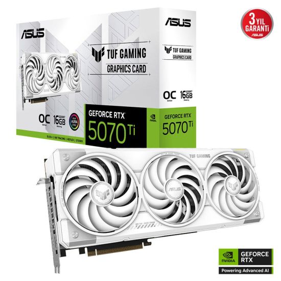 ASUS TUF-RTX5070TI-O16G-WHITE-GAMING, 16Gb, 256Bit, GDDR7, 2xHDMI, 3xD