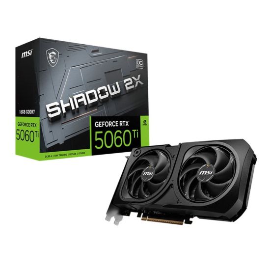 MSI GEFORCE RTX5060TI 16G SHADOW 2X OC PLUS 16GB GDDR7 128BIT 1XHDMI 3