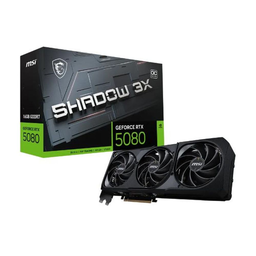 MSI GEFORCE 16GB RTX5080 GDDR7 256 Bit SHADOW 3X OC HDMI 3xDP PCIe 5.0
