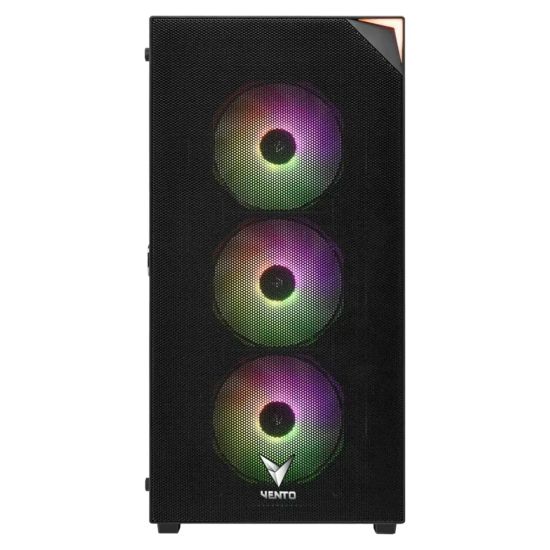VENTO VG3400S Mid Tower, 650W 80+ Siyah, Temperli Cam, RGB, ATX GAMING