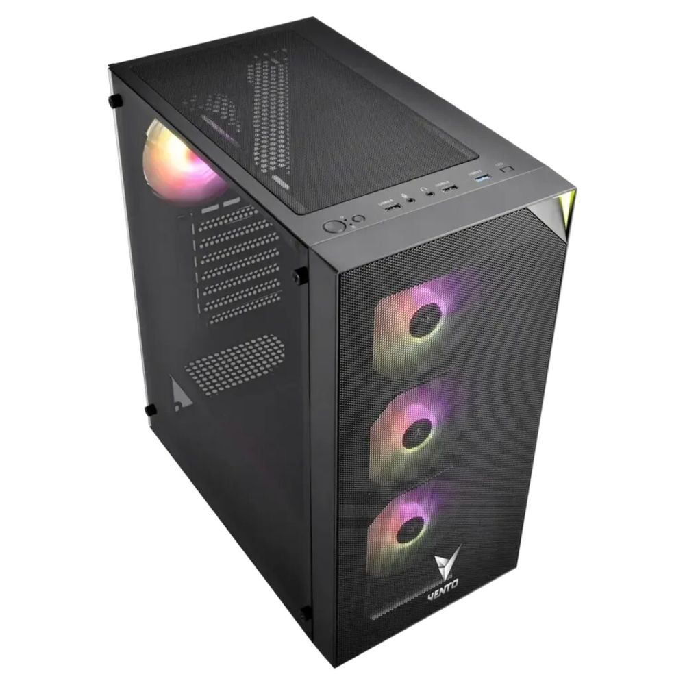 VENTO VG3400S Mid Tower, 650W 80+ Siyah, Temperli Cam, RGB, ATX GAMING
