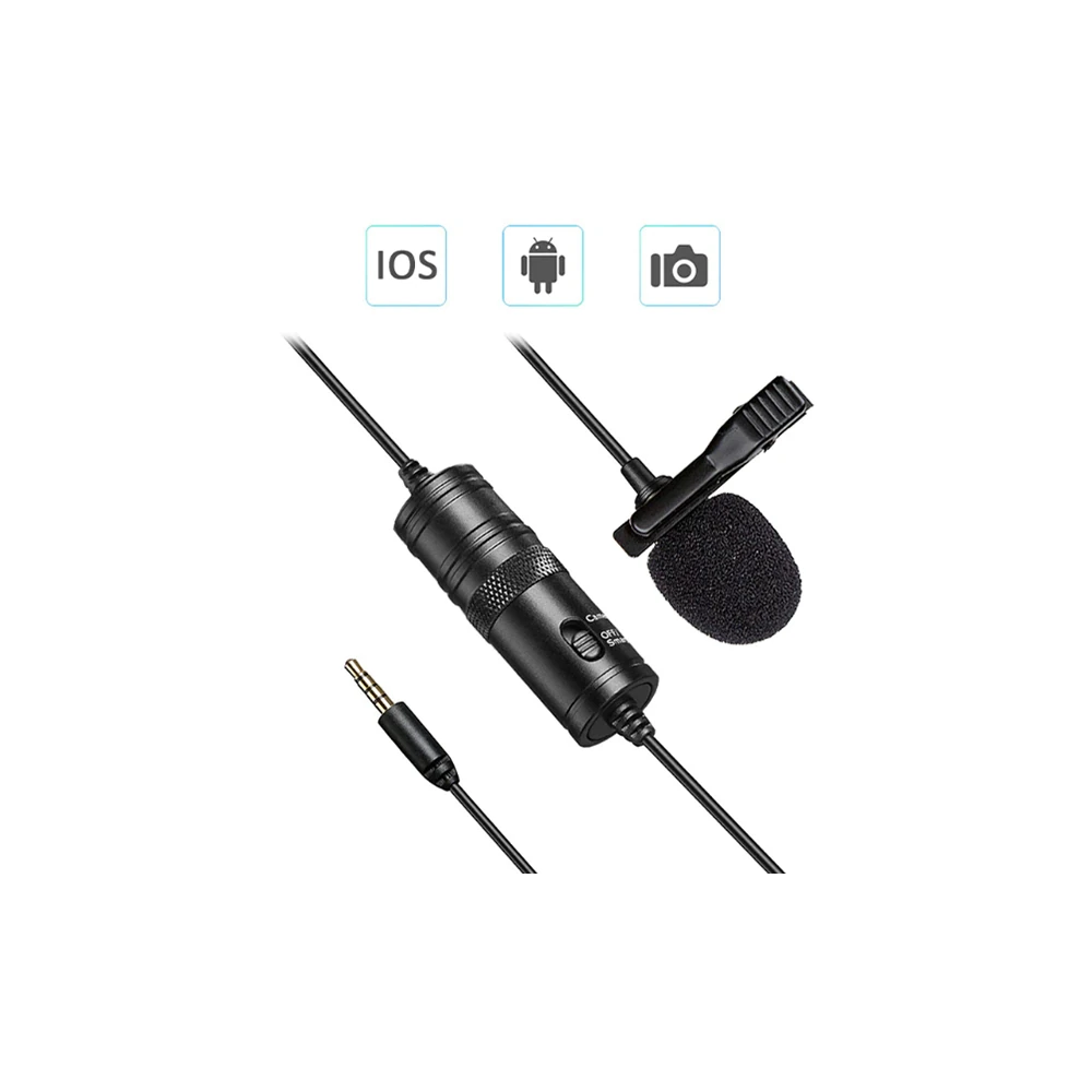 ALLY 3.5MM Universal Lavalier Kablolu Yaka Mikrofonu 6 Metre