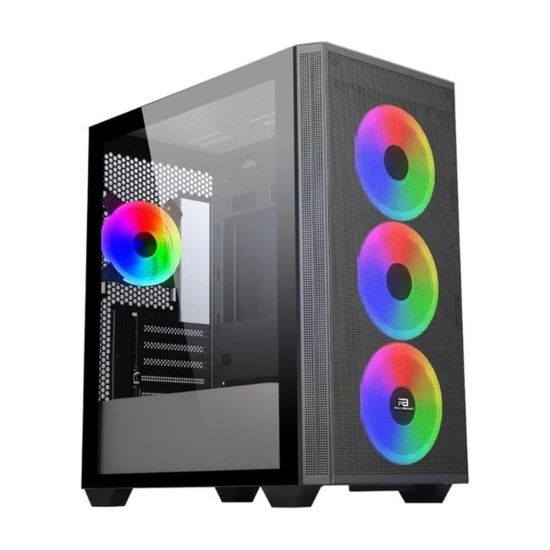 PowerBoost PB-P2252BB USB 3.0 Mesh Siyah 4x Ring ARGB Fanlı Mid Tower 