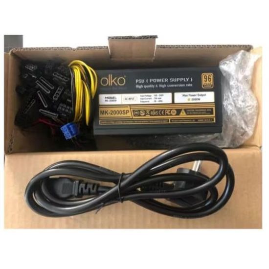 OLKO MK-2000SP 2000W 96+ PLATINUM 16XPCIe (6+2Pin) MINING ÇOKLU POWER 