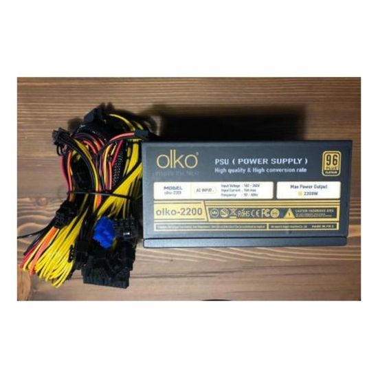 OLKO MK-2200SP 2200W 96+ PLATINUM 16XPCIe (6+2Pin) MINING ÇOKLU POWER 