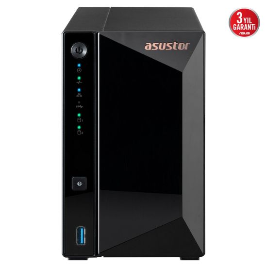 ASUSTOR AS3302T V2, 2Gb DDR4 Ram, 2 Yuvalı (2x20TB Destek), 1x2.5GbE N