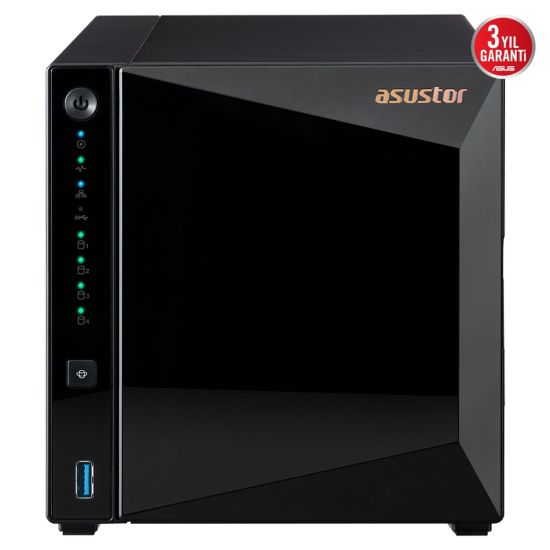 ASUSTOR AS3304T V2, 2Gb DDR4 Ram, 4 Yuvalı (4x20TB Destek), 1x2.5GbE N