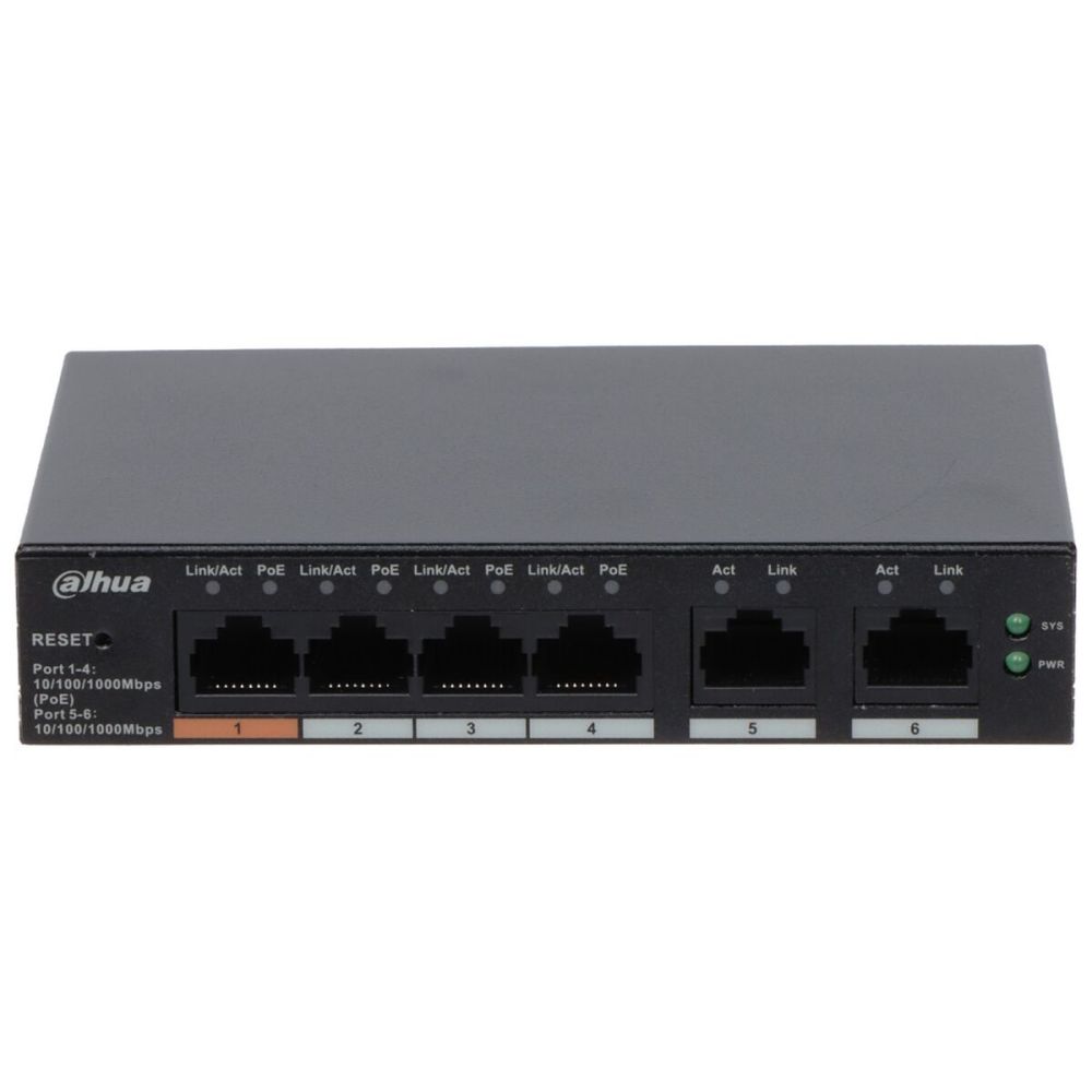 DAHUA CS4006-4GT-60, 4 Port, Gigabit, PoE 60W, 2 Port Uplink, Cloud Yö
