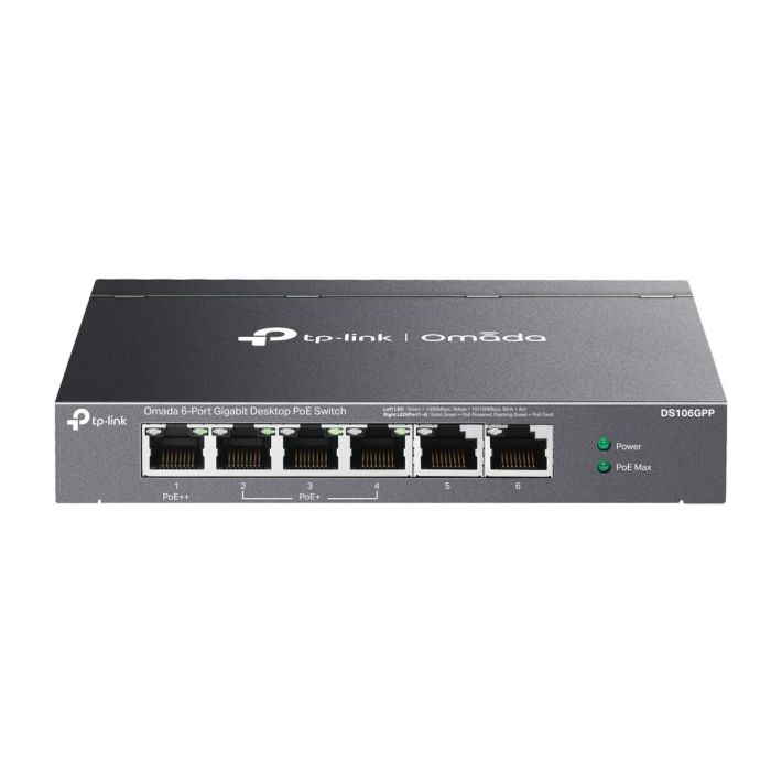 OMADA DS106GPP, 6 Port Gigabit, 3 Port Gigabit PoE+, 64W, 1 Port Gigab