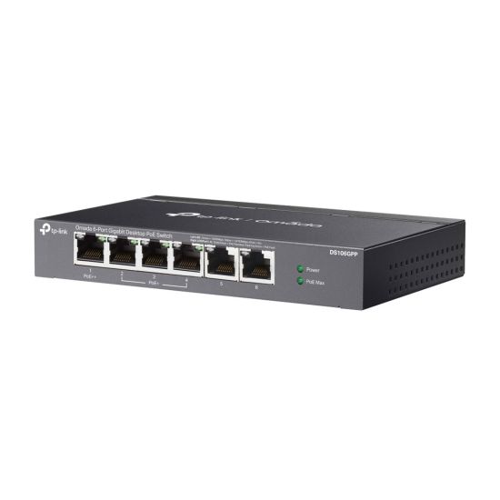 OMADA DS106GPP, 6 Port Gigabit, 3 Port Gigabit PoE+, 64W, 1 Port Gigab