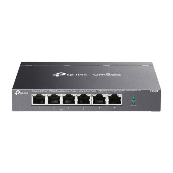 OMADA DS106P, 6 Port Megabit, 4 Port Megabit PoE+, 67W, Yönetilemez, M