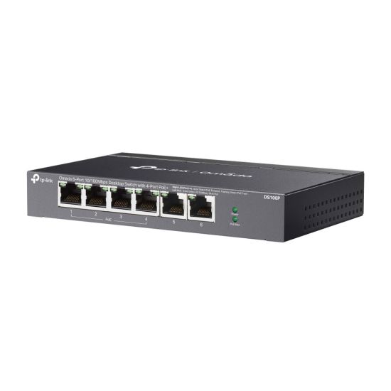 OMADA DS106P, 6 Port Megabit, 4 Port Megabit PoE+, 67W, Yönetilemez, M