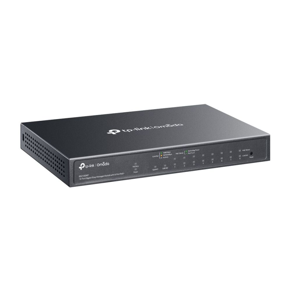 OMADA ES210GMP, 10 Port Gigabit, 8 Port PoE+, 1Port Gigabit Combo SFP,