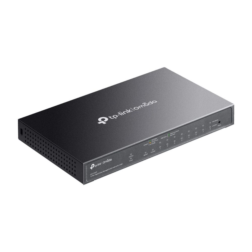 OMADA ES210GMP, 10 Port Gigabit, 8 Port PoE+, 1Port Gigabit Combo SFP,