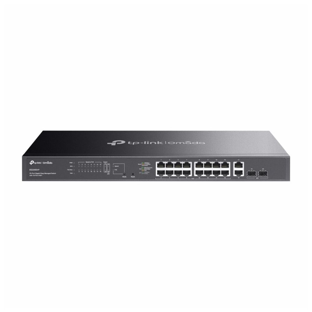 Omada ES220GMP, 16 Port Gigabit, 16 Port PoE+, 2 Port Gigabit SFP, 250