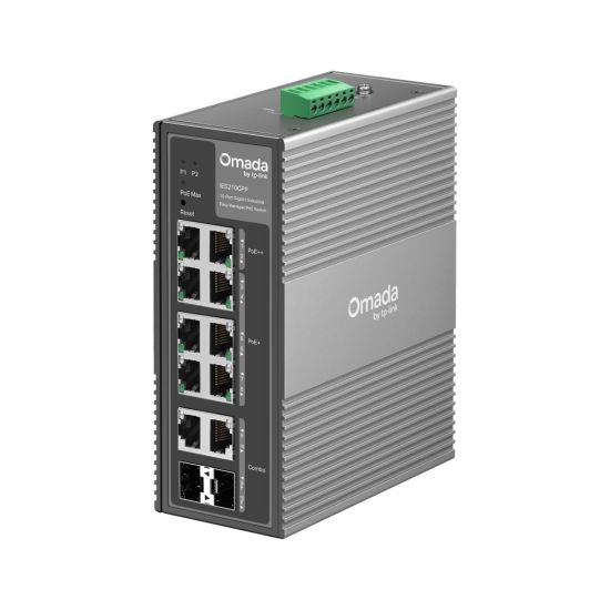 OMADA IES210GPP Industrial, 10 Port Gigabit, 6 Port Poe+, 2 Port Poe++
