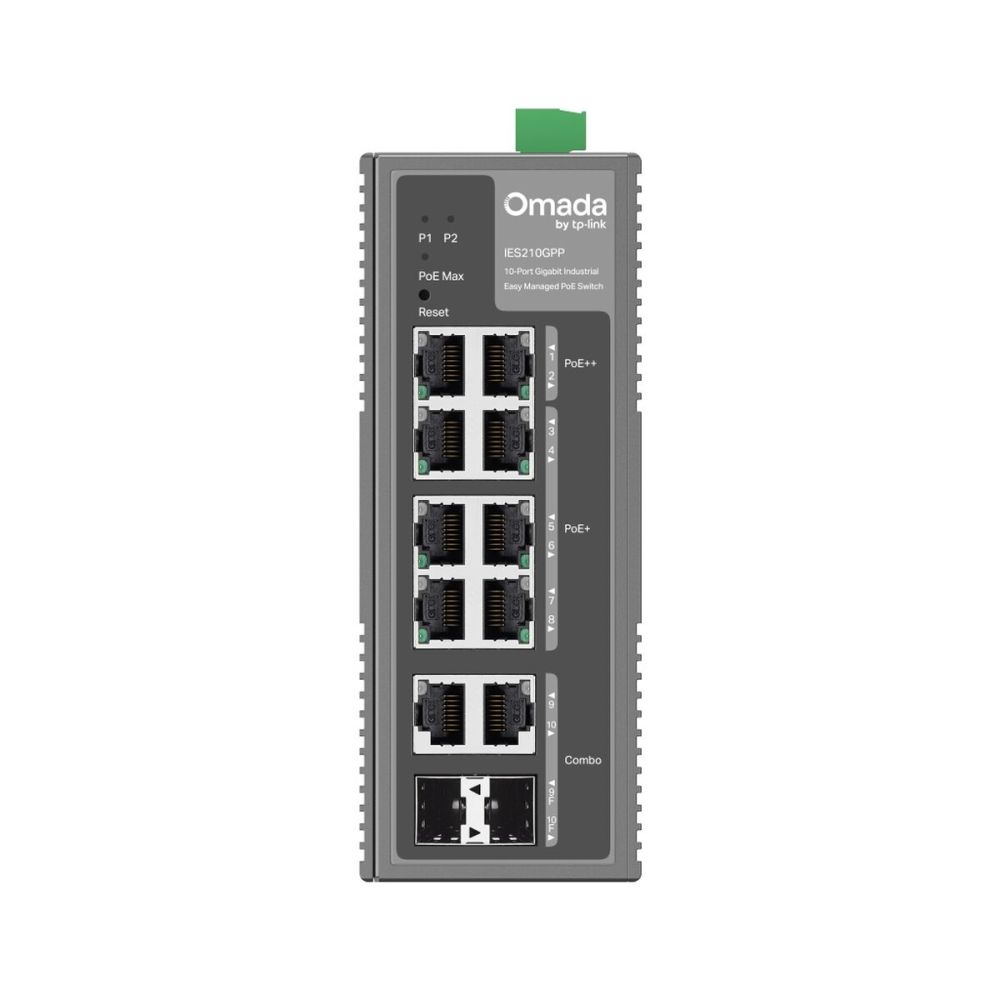 OMADA IES210GPP Industrial, 10 Port Gigabit, 6 Port Poe+, 2 Port Poe++