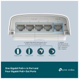 OMADA SG2005P-PD, 5 Port Gigabit, 4 Port Gigabit PoE+, 1 Port Poe++, 9