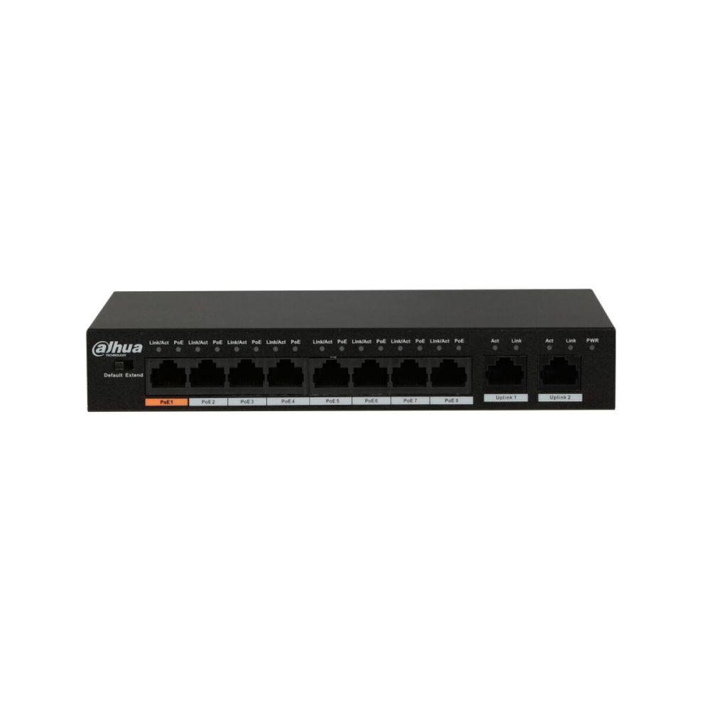 DAHUA PFS3010-8ET-96, 8 Port, MegaBit, PoE 96W, 2 Port GigaBit Uplink,