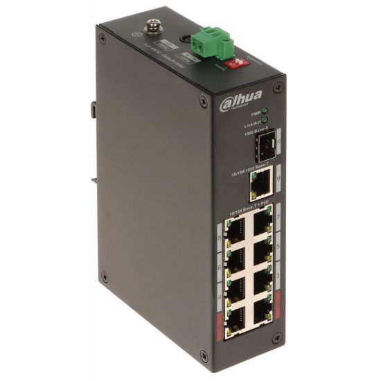 DAHUA PFS3110-8ET-96-V2, 8 Port, Megabit, PoE 96W, 1 Port Gigabit Upli