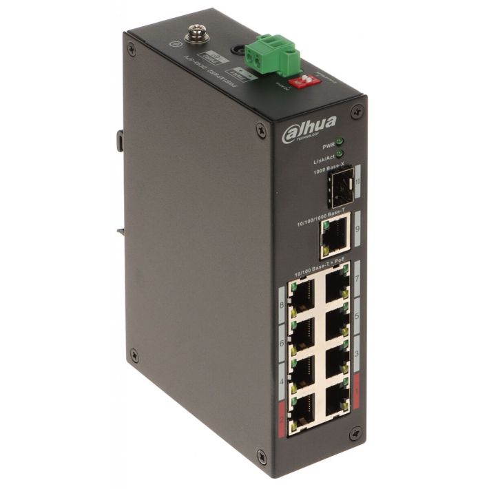 DAHUA PFS3110-8ET-96-V2, 8 Port, Megabit, PoE 96W, 1 Port Gigabit Upli
