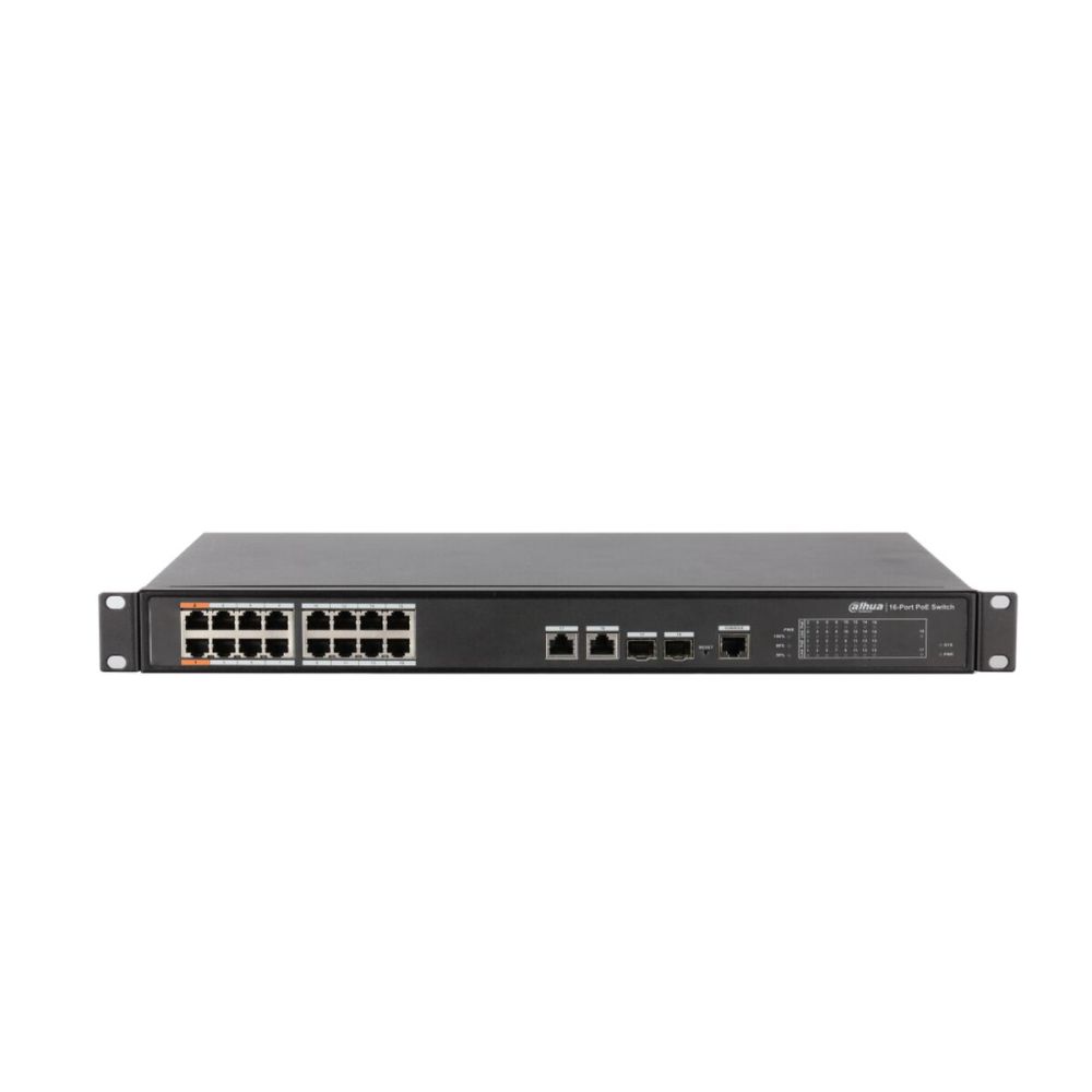 DAHUA PFS4218-16ET-240-V2, 16 Port, MegaBit, PoE 240W, 2 Port GigaBit 