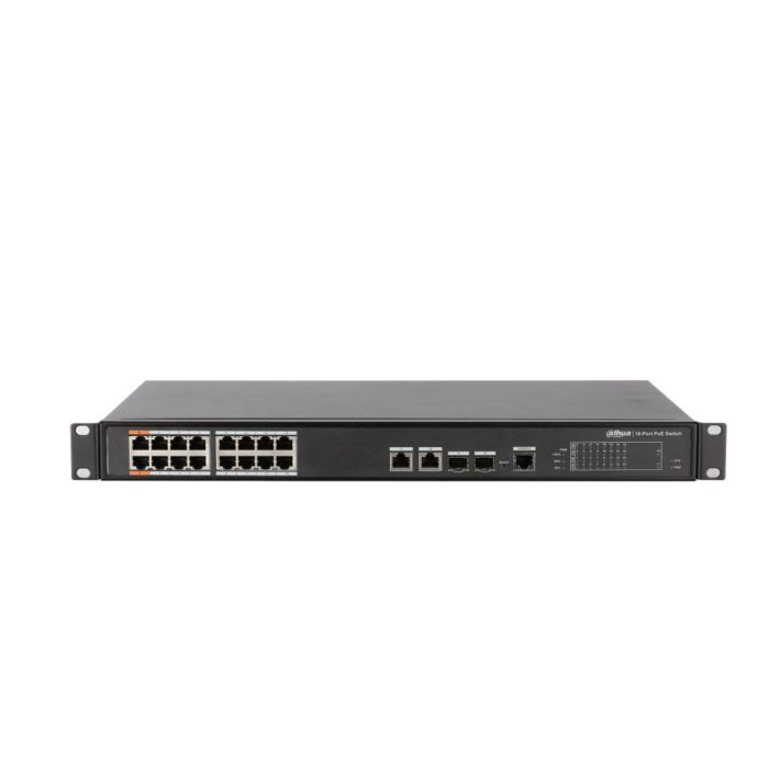 DAHUA PFS4218-16ET-240-V2, 16 Port, MegaBit, PoE 240W, 2 Port GigaBit 