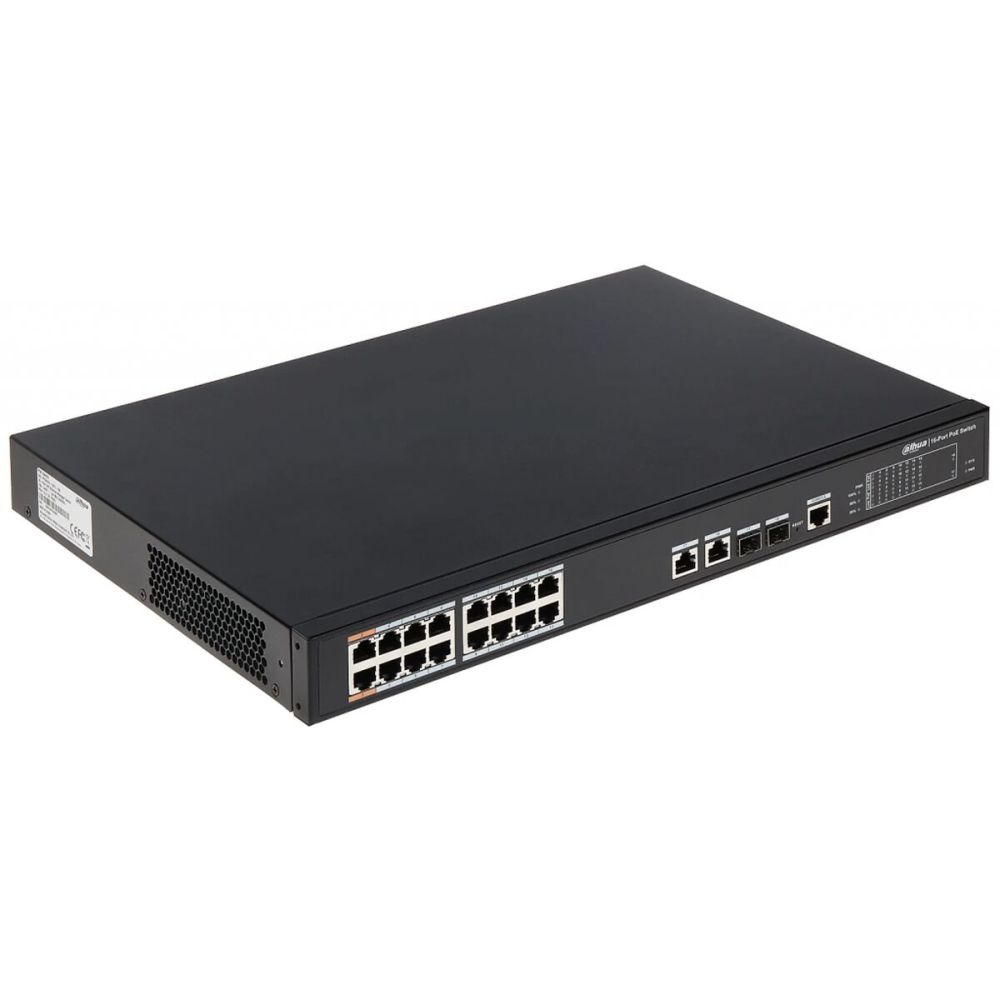 DAHUA PFS4218-16ET-240-V2, 16 Port, MegaBit, PoE 240W, 2 Port GigaBit 