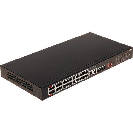 DAHUA S3226-24ET-240, 24 Port, MegaBit, PoE 240W, 2 Port GigaBit Uplin