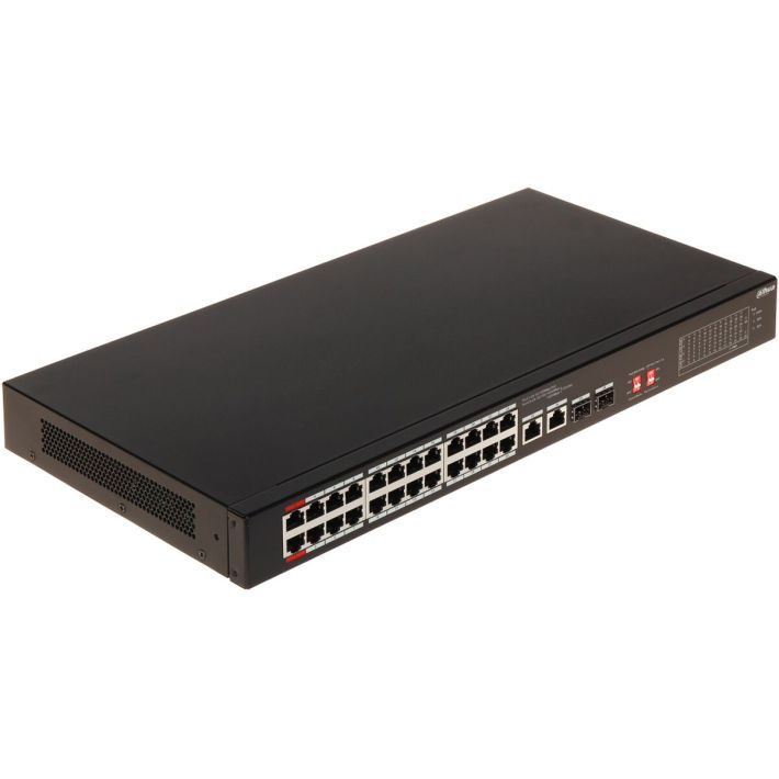 DAHUA S3226-24ET-240, 24 Port, MegaBit, PoE 240W, 2 Port GigaBit Uplin