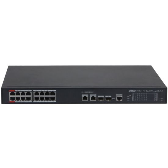 DAHUA S4220-16GT-240, 16 Port, Gigabit, PoE 240W, 2 Port Gigabit Uplin