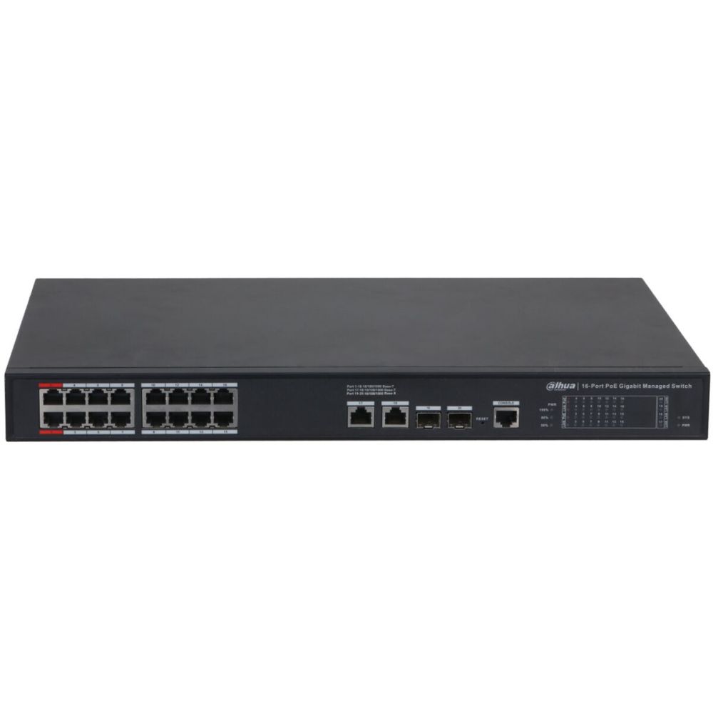 DAHUA S4220-16GT-240, 16 Port, Gigabit, PoE 240W, 2 Port Gigabit Uplin
