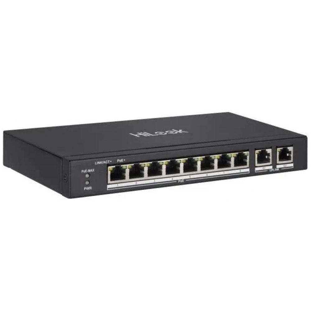 HILOOK NS-0310P-60(B), 8Port, Megabit, PoE 60W, 2 Port Gigabit Uplink,