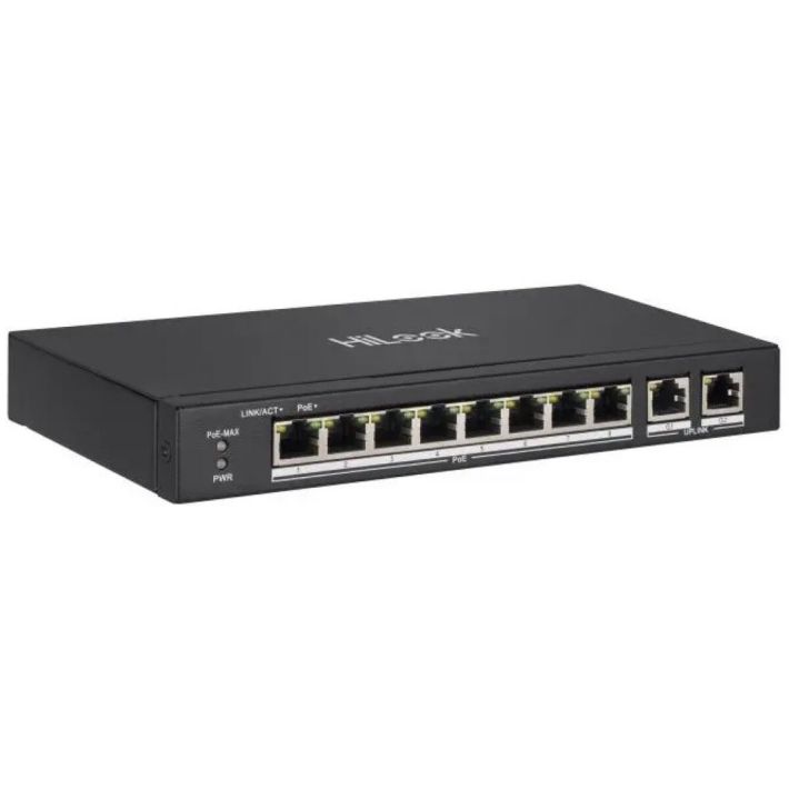 HILOOK NS-0310P-60(B), 8Port, Megabit, PoE 60W, 2 Port Gigabit Uplink,