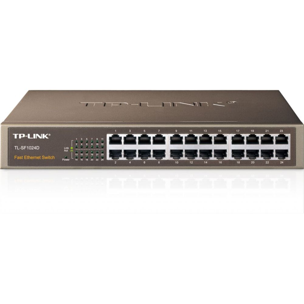 TP-LINK TL-SF1024D, 24Port, MegaBit, Metal Kasa, Yönetilemez, Rackmoun