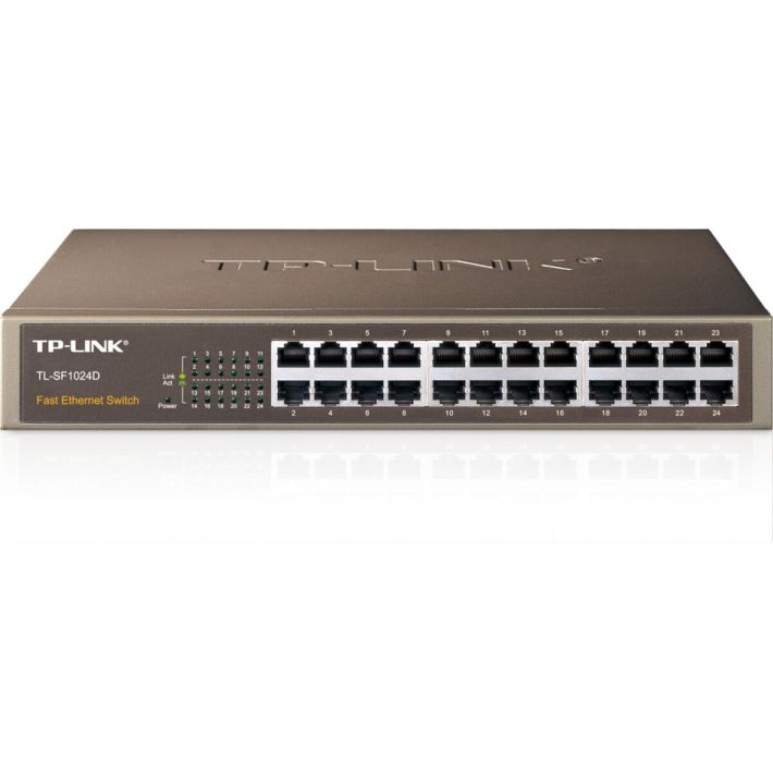 TP-LINK TL-SF1024D, 24Port, MegaBit, Metal Kasa, Yönetilemez, Rackmoun