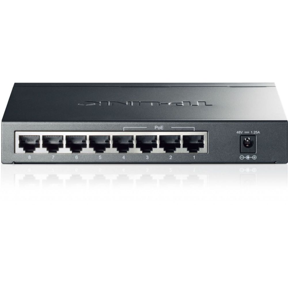 TP-LINK TL-SG1008P, 8 Port, GigaBit, 4 Port PoE, 55W, Yönetilemez, Met