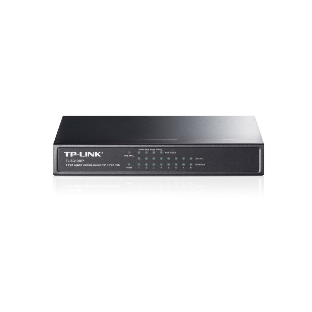 TP-LINK TL-SG1008P, 8 Port, GigaBit, 4 Port PoE, 55W, Yönetilemez, Met