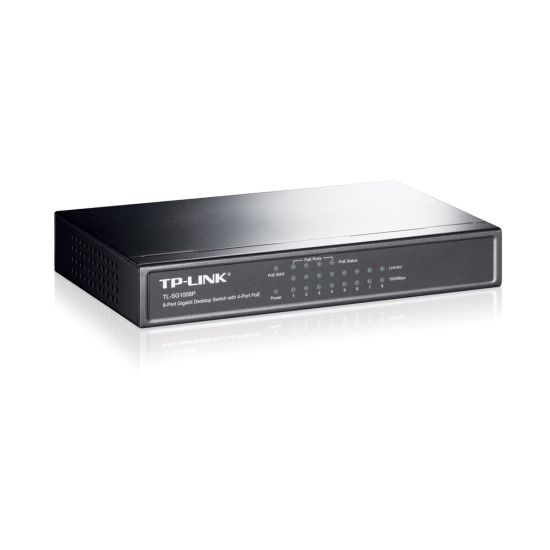 TP-LINK TL-SG1008P, 8 Port, GigaBit, 4 Port PoE, 55W, Yönetilemez, Met