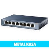 TP-LINK TL-SG108, 8 Port, GigaBit, Yönetilemez, Metal Kasa, Masaüstü S
